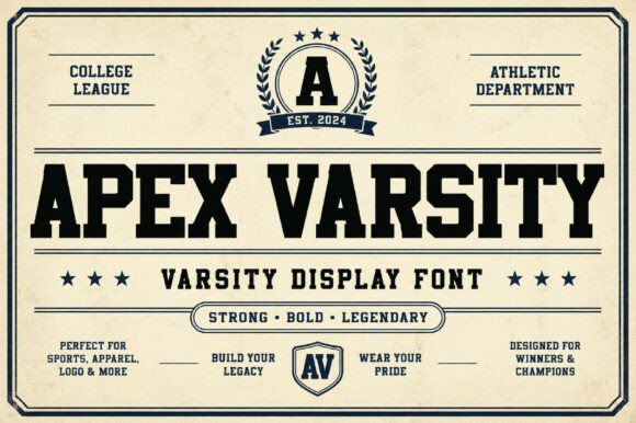 Apex Varsity: The Athletic Display Typeface for Bold Brands