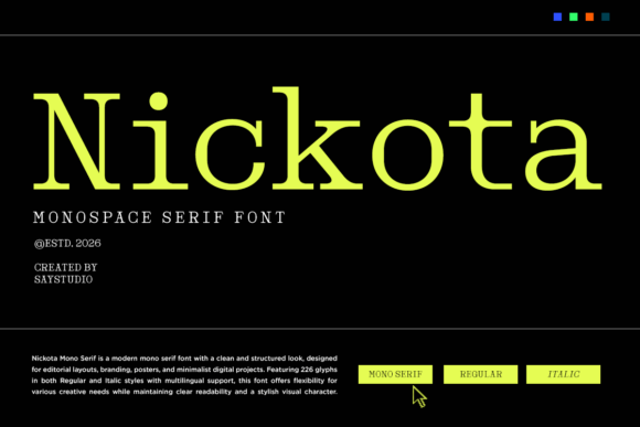 Nickota: The Modern Monospaced Serif for Authentic Code-Inspired Design