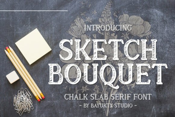 Sketch Bouquet: Where Chalk Texture Meets Floral Elegance