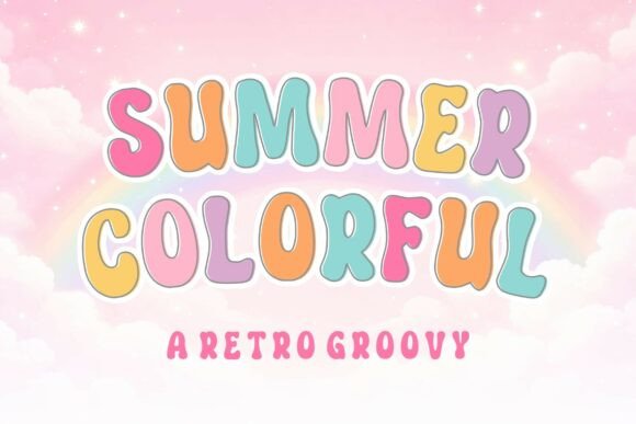 Summer Colorful: A Groovy Retro Font for Vibrant Designs