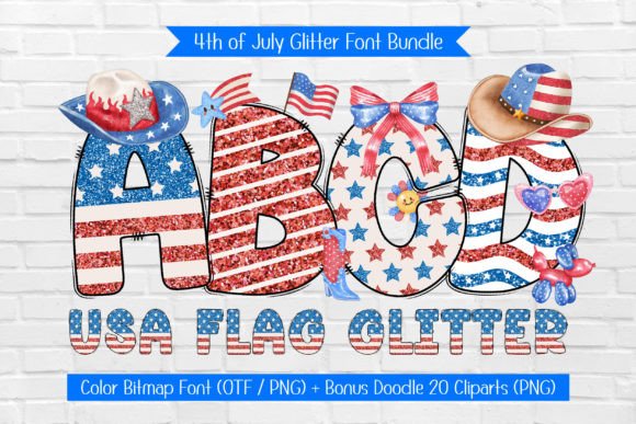 USA Flag Glitter: A Sparkling Typeface for Patriotic Projects
